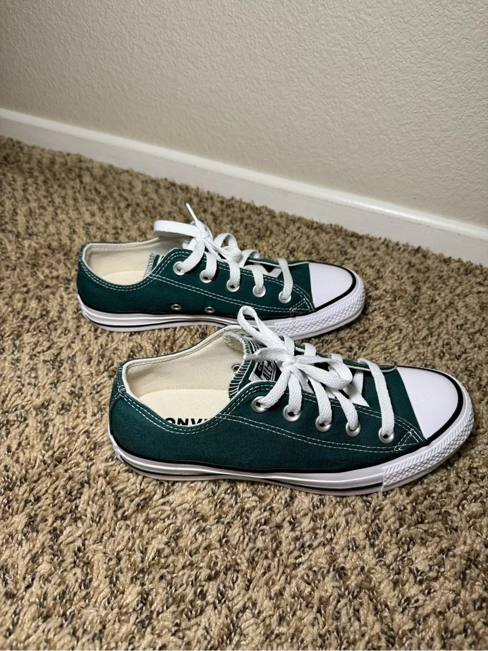 Converse Womens Dark Green Low Top Sneakers - Picture 5 of 9